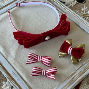 Red and Gold Kids Hair Accessory Set